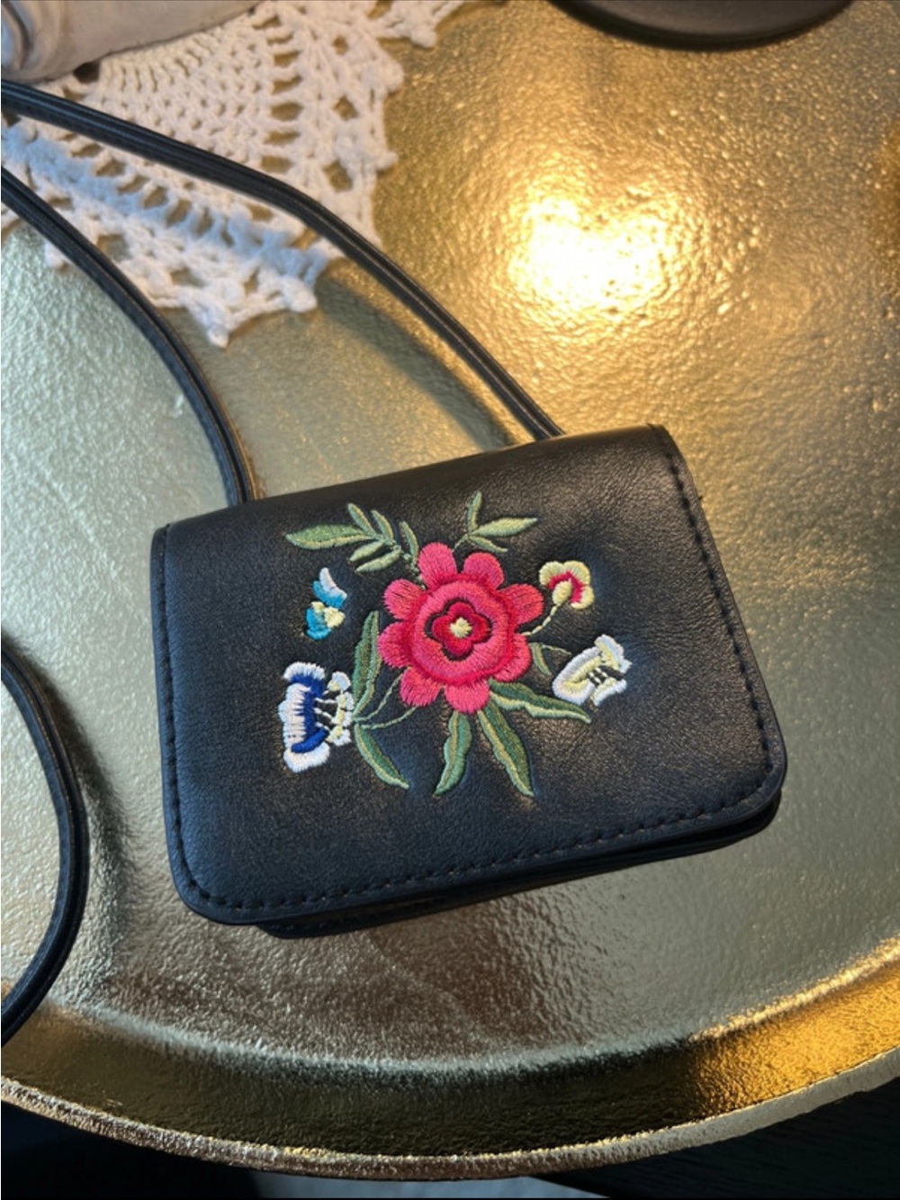 Vintage Embroidered Child’s crossbody purse